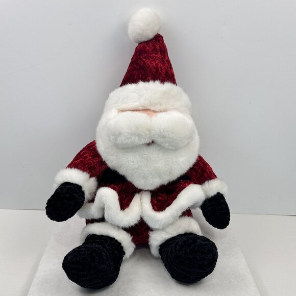 Vtg Main Joy Santa Claus Plush Stuffed Toy Red White Outfit Hat Pom 22" Soft - Picture 1 of 15